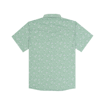 The Bat Masterson light green shirt with a subtle white floral pattern on short sleeves.