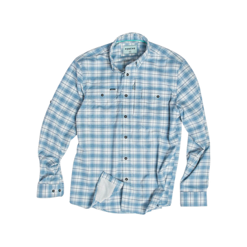 product photo of blue plaid flannel front