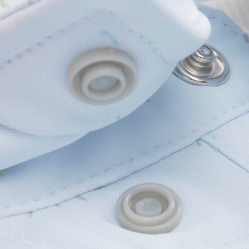 closeup of collar snaps on shirt