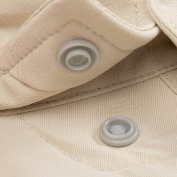 closeup of collar snaps on shirt