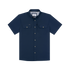The Captain navy men's outdoor shirt with short sleeves, button front, and two flap chest pockets