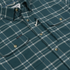 The Codfather green plaid shirt with buttoned chest pockets and pen holder detail