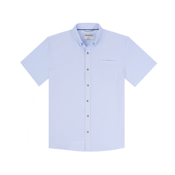 The Copano light blue short sleeve button down shirt with chest pocket