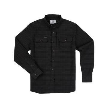 The Gloucester dark plaid long sleeve shirt with button front and two chest pockets