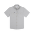 Light grey short sleeve button-up shirt with two chest pockets called The Grey Fox.