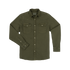 The Hidalgo olive green button-up shirt with two chest pockets and snap closures.
