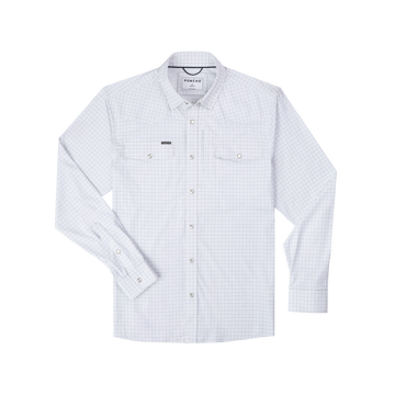 product photo of double blue check long sleeve shirt front