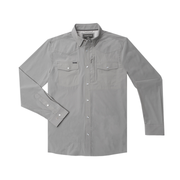 Product photo of gray tuff-thread shirt front