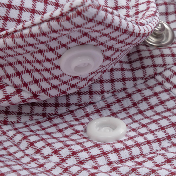 Closeup of collar snaps on collar of shirt