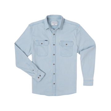 The Judd light blue long sleeve button shirt with two chest pockets