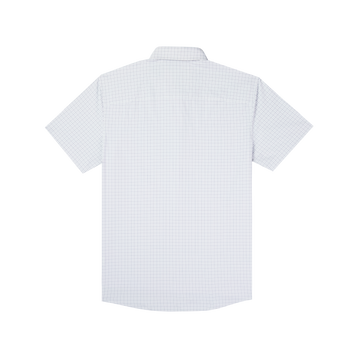 product photo white shirt blue double check back