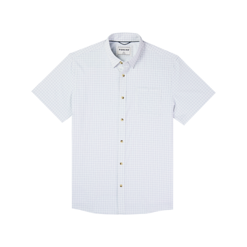 product photo white shirt blue double check front