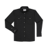Black button-up shirt with chest pockets called The Laramie