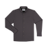 The Lug Nut long-sleeve shirt in dark gray with button-down front and chest pocket, laid flat.