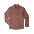 product photo of brown denim shirt front
