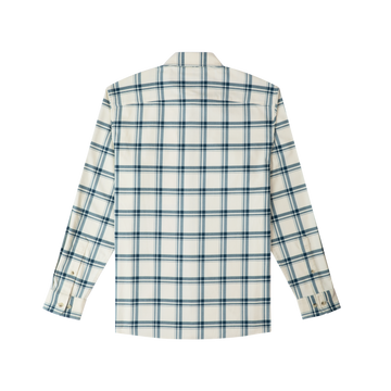 back of off-white blue plaid shirt