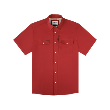 Product photo of crimson red shirt front