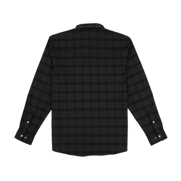 The North Rim dark plaid long sleeve outdoor shirt with snap cuffs for outdoor wear