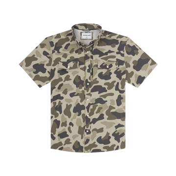 The Pampa camouflage short sleeve button up shirt with chest pockets