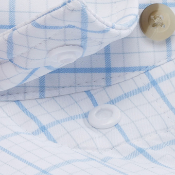 The Panga white and blue checked shirt with button details