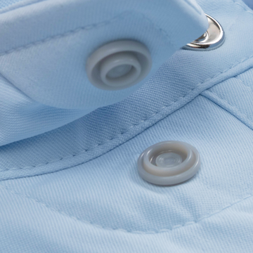 Closeup of collar snaps on collar of shirt