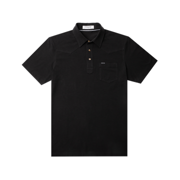 product photo of black field polo front