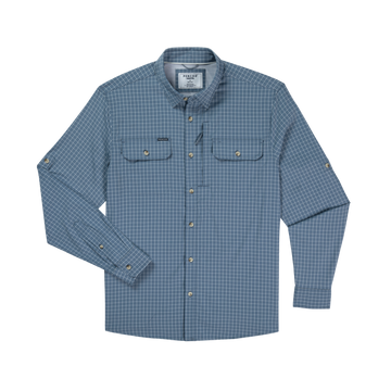 product photo of late blue check long sleeve shirt