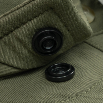 closeup of collar snaps on shirt