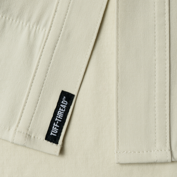 closeup of tuff-thread patch on shirt