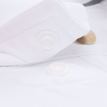 Closeup of collar snaps on shirt