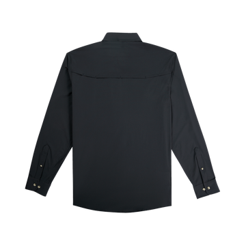 product photo back of black long sleeve tuff-thread shirt