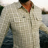 Close up of man wearing The Swamp Boat shirt