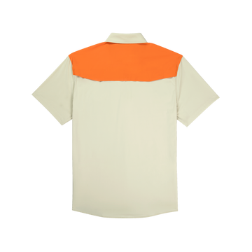 product photo of tan blaze patch tuff-thread shirt back