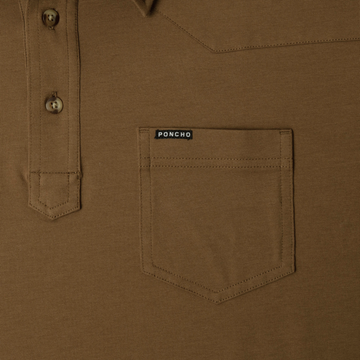 closeup of brown polo pocket