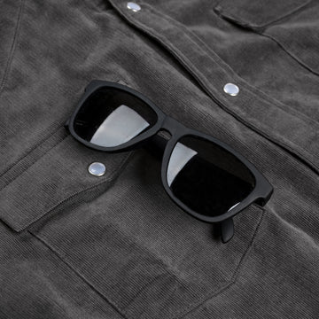 Detail shot of sunglasses in sunglass holder