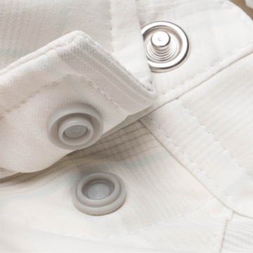 Closeup of collar snaps on collar of shirt