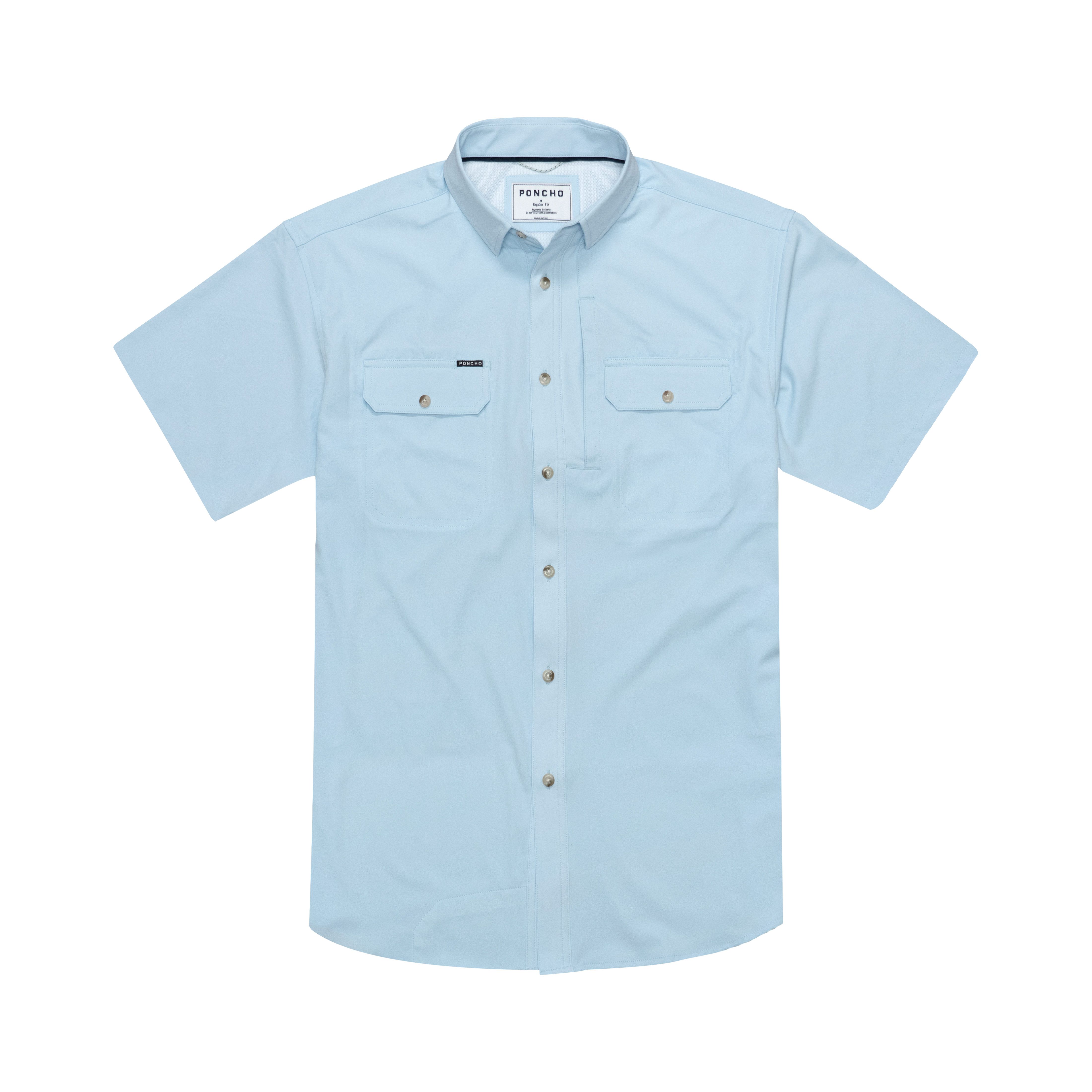 Blue Short Sleeve Fishing Shirt – Poncho - Main Image