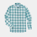product shot aqua plaid shirt