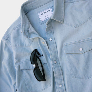 sunglasses slit on chest pocket on shirt