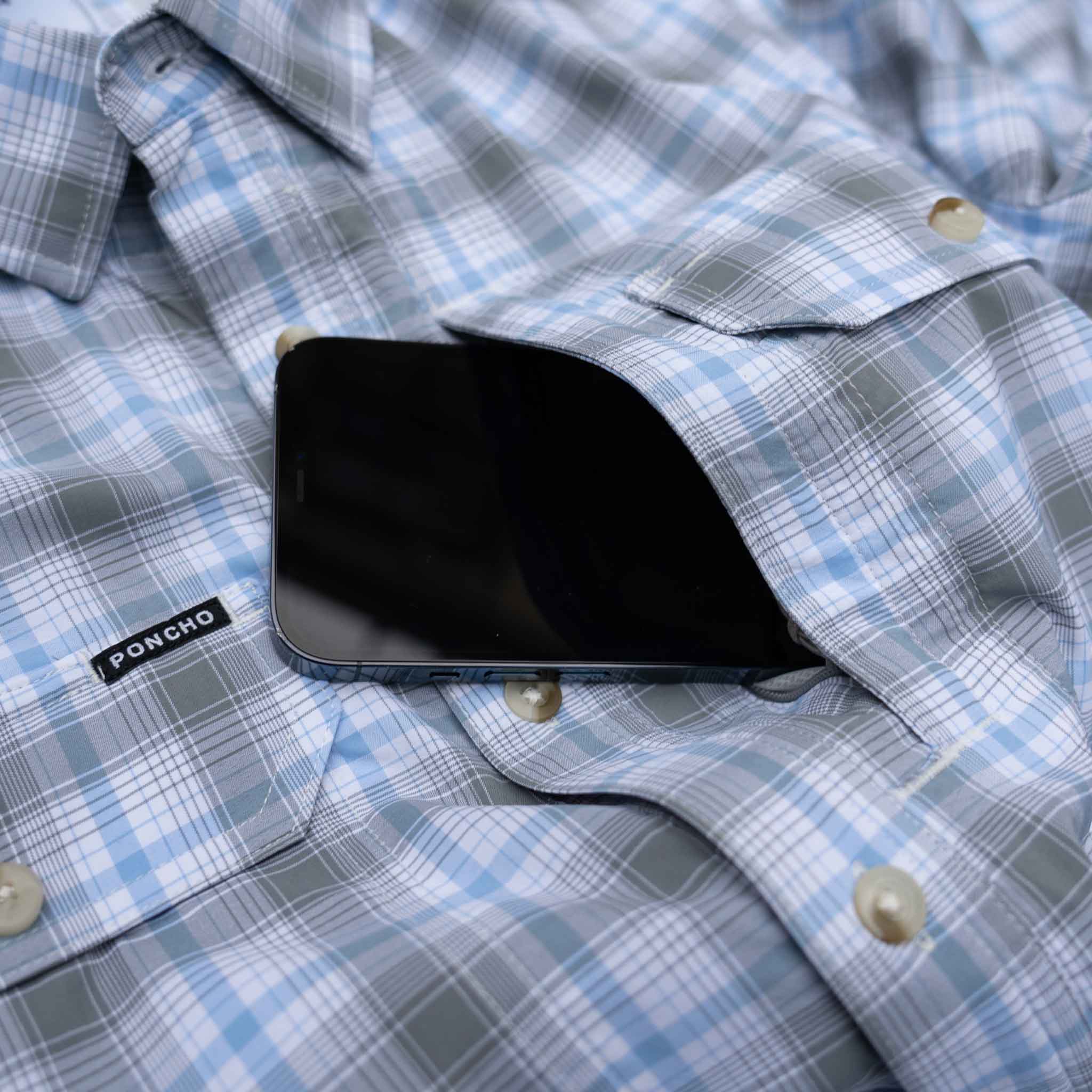 close up of phone pocket