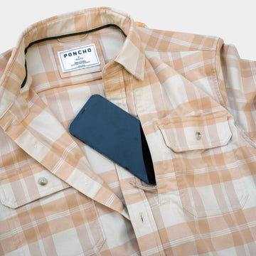 closeup of chest zipper pocket