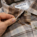 close up of hidden collar snaps