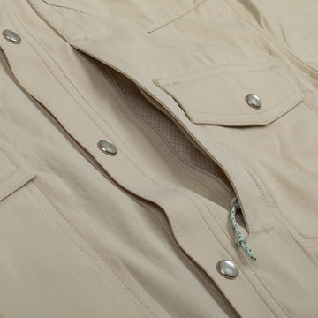 short sleeve tan western shirt zipper pocket