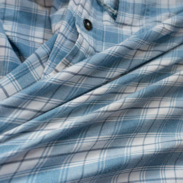 Close up photo of Blue Bison flannel fabric