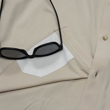 Long Sleeve tan shirt lens cleaner