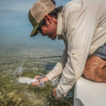 Long Sleeve tan shirt with fish