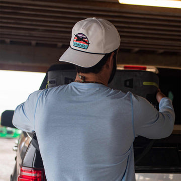lifestyle pic of guy wearing pelican hat