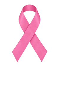 Pink awareness ribbon on a transparent background