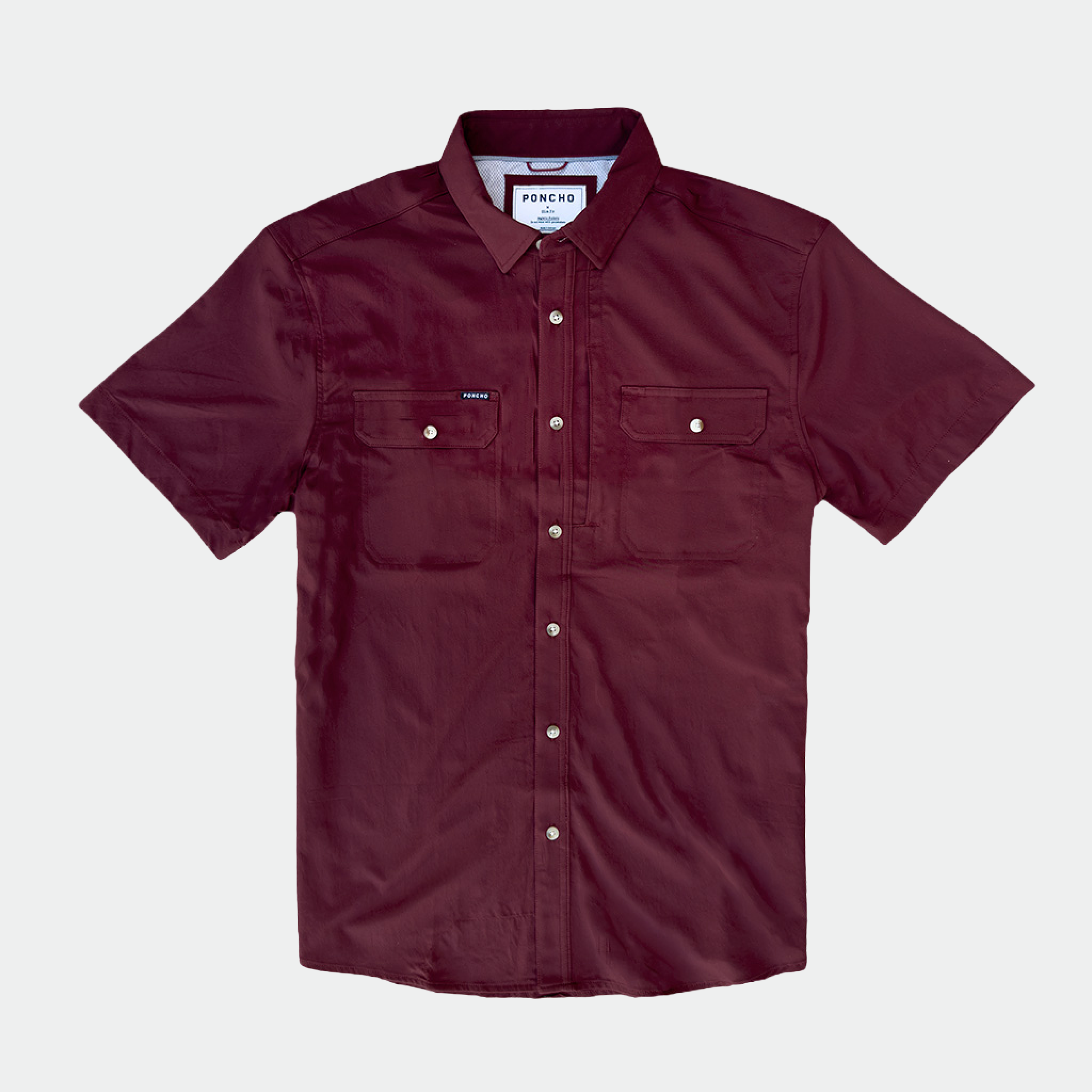 maroon short sleeve shirt