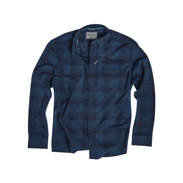dark blue checkered dress shirt The Single Needle Shirt, Dark Blue Plaid main image 0